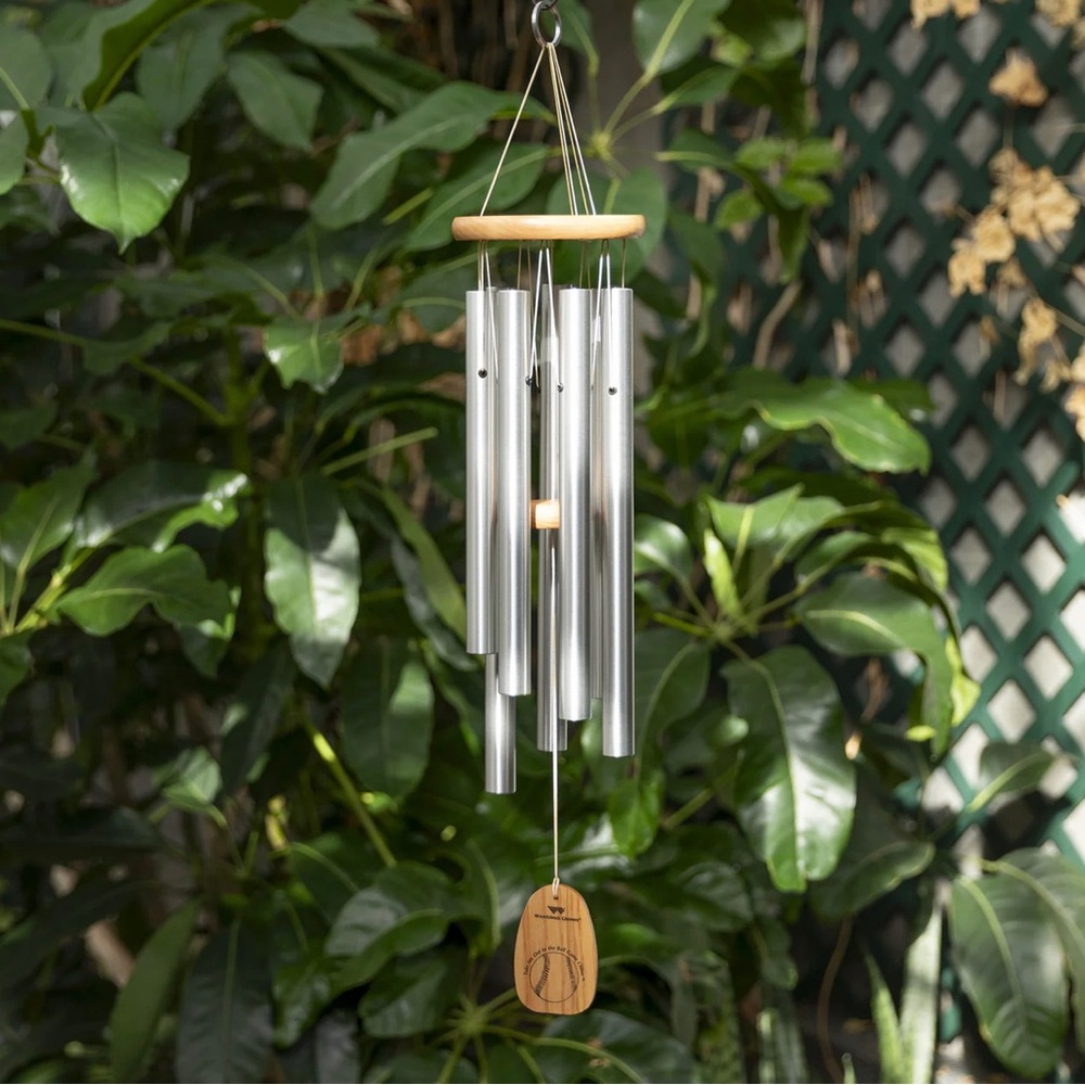 Woodstock windchime with Silver Tubes- "Take me out to the ballgame"